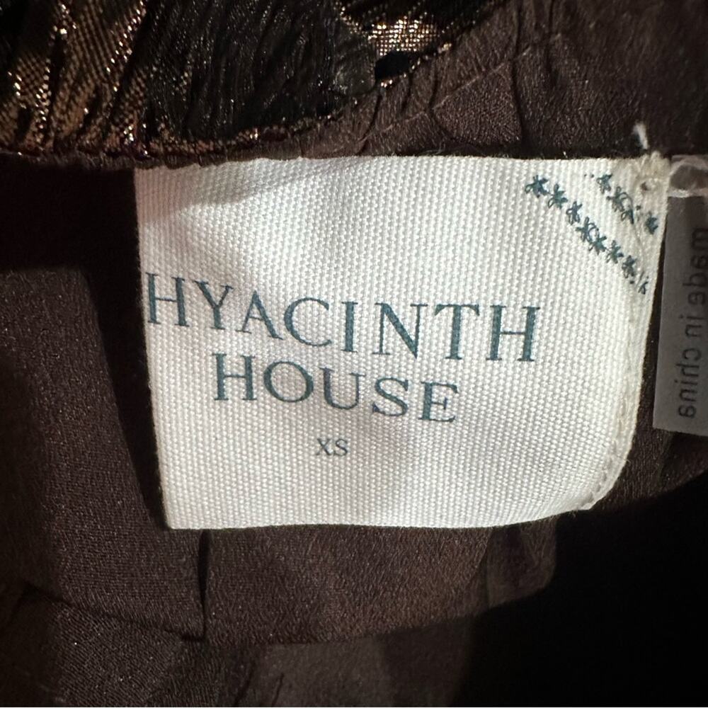 Tuckernuck NWT Hyacinth House Dorinda Midi Dress Women’s Size XS Bronze Metallic - Picture 13 of 15